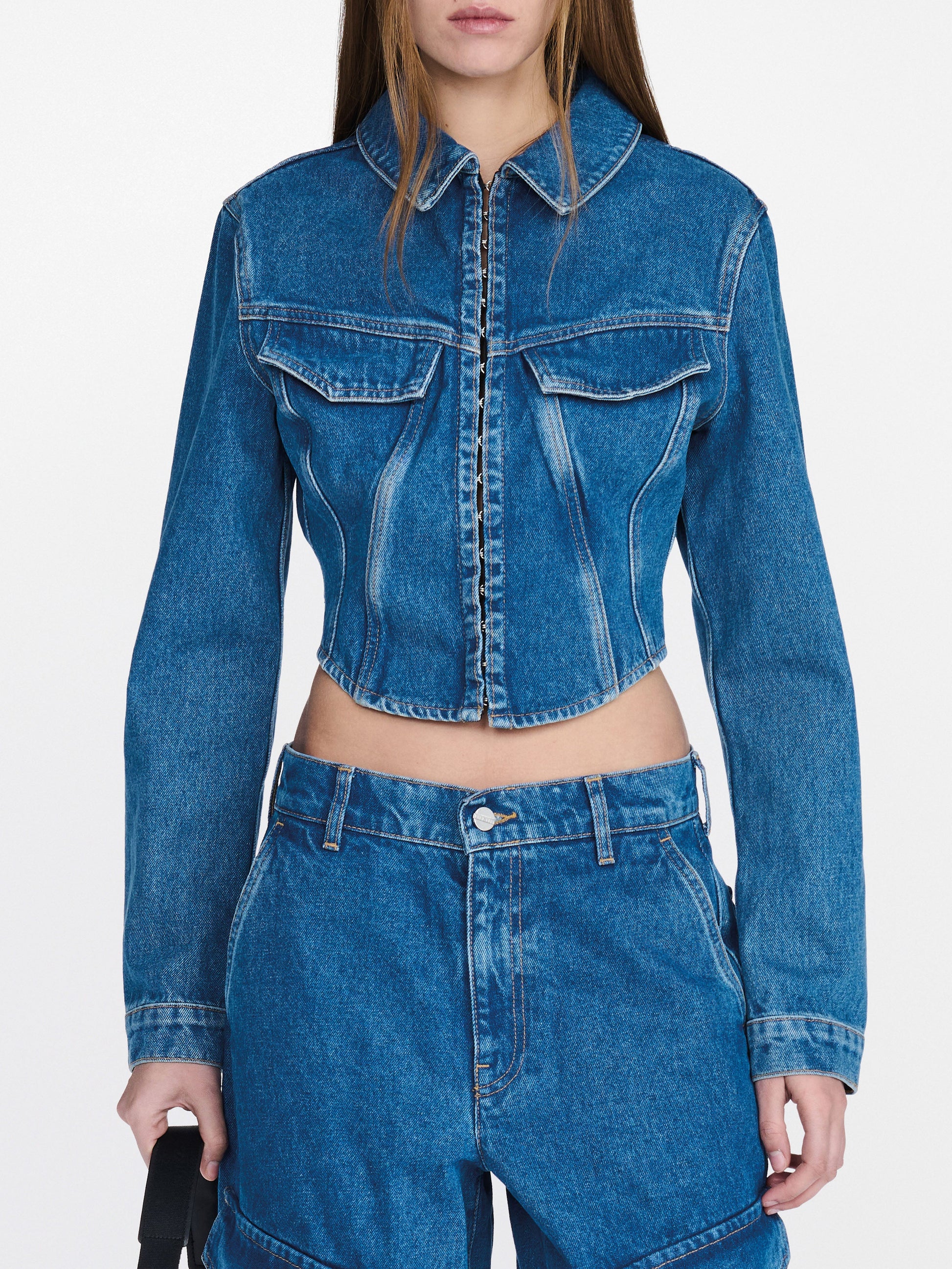 DION LEE, Denim Corset Jacket