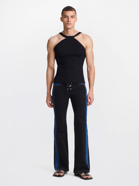 LACED FLARE DENIM PANT