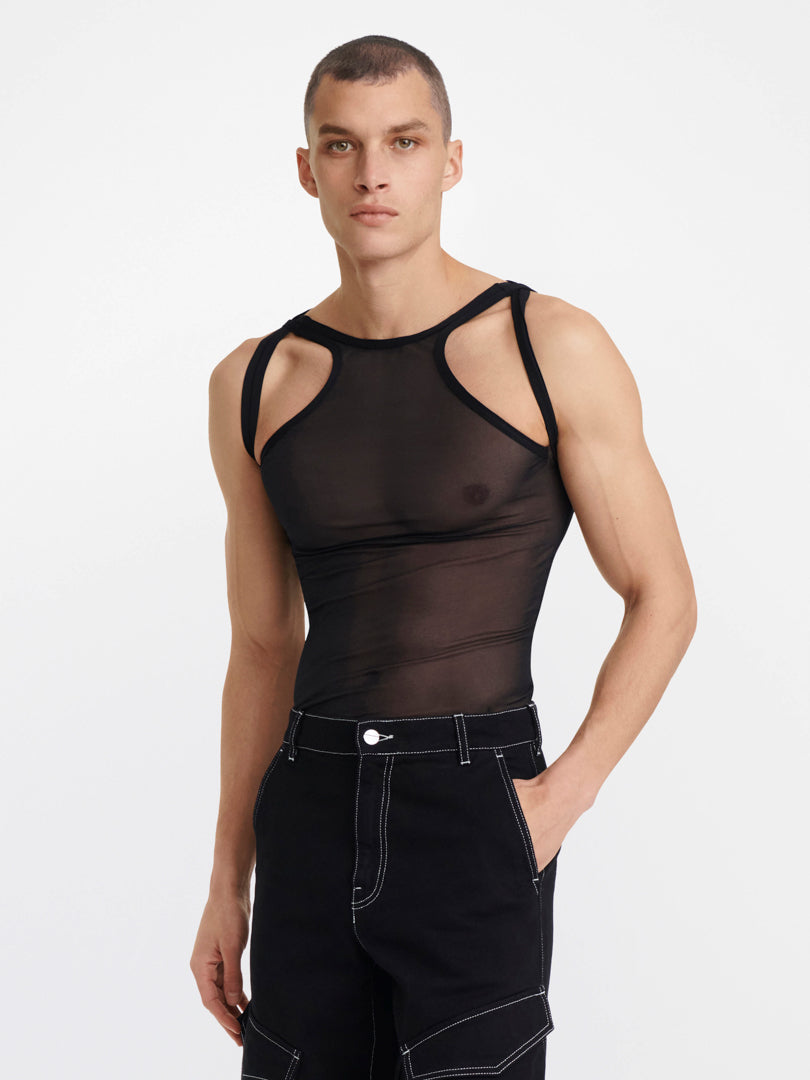 SHEER SHIFT LOOP TANK